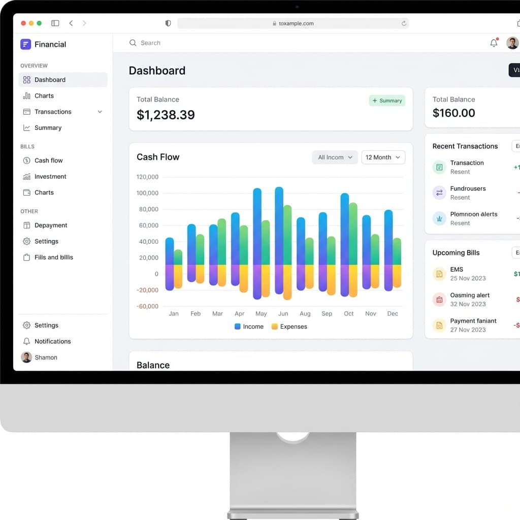 Cash flow calculation dashboard