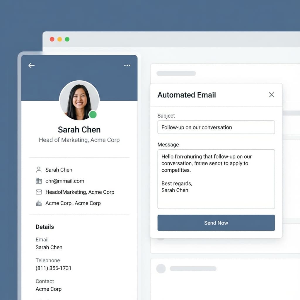 CRM and email automation interface